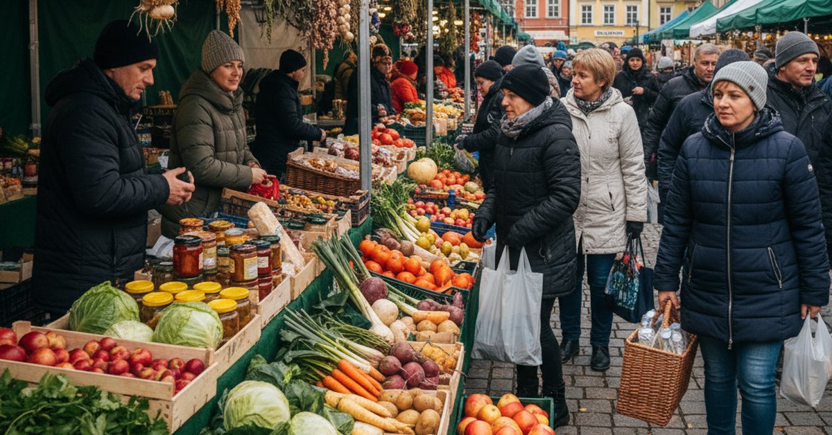 Listopadowe skarby z białostockiej giełdy. Świeże warzywa i owoce wciąż kuszą